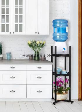 跨饮水机支架铁艺金境属色盆栽植架3层室物内落地OZP花架室外黑通