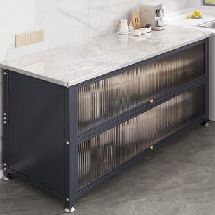 房PAW厨落地柜置物架餐边柜边岩板切菜餐边碗柜烤箱餐厅置物柜柜