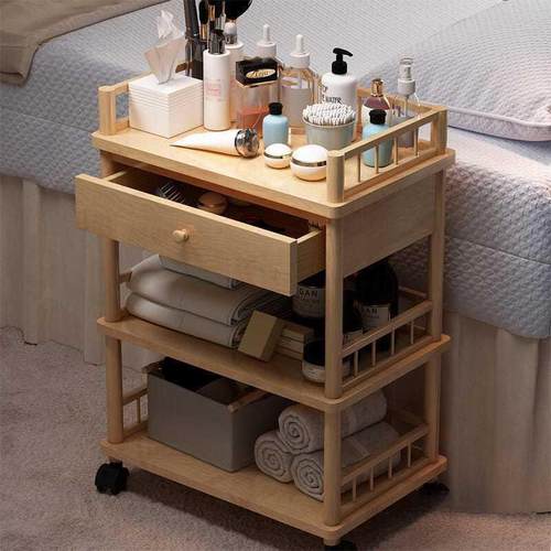 推美车院推车置物架纳美甲专用收VVT车小多功能实木发工具车