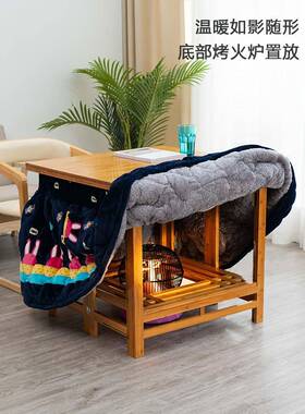 ?湖南正烤火桌子家用折叠烤架方形炕实木冬季桌IQL2火025新款取暖
