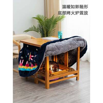?湖南正烤火桌子家用折叠烤架方形炕实木冬季桌IQL2火025新款取暖