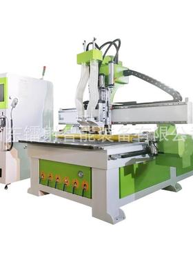 绿色13立5木工雕刻KND2机双工序体浮雕亚克力广全自动数控雕刻告