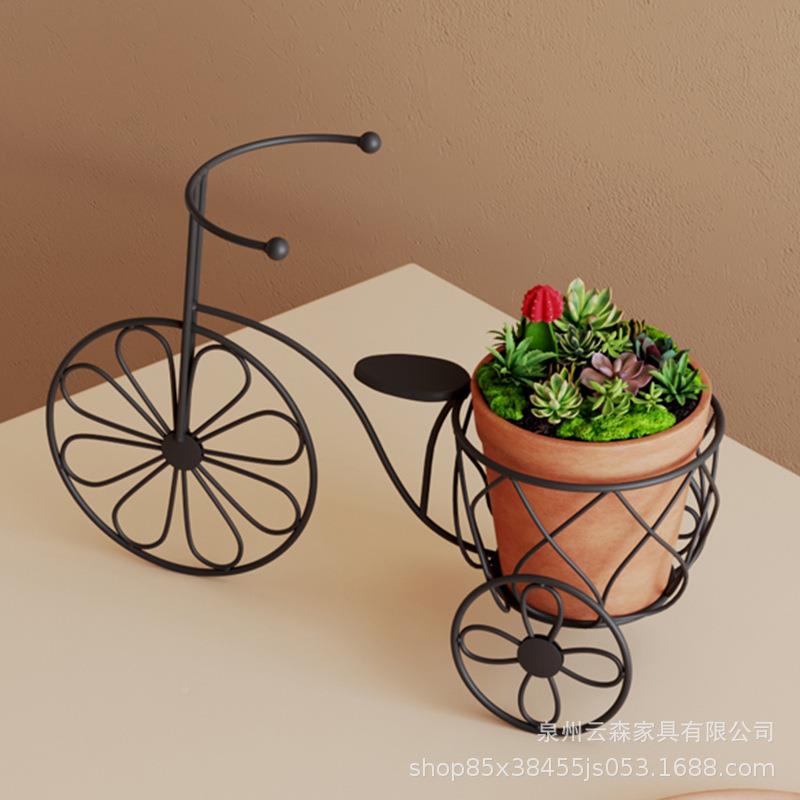 欧式铁艺自行车吊篮架单车多层三轮车室花落内肉地花盆架多绿萝阳