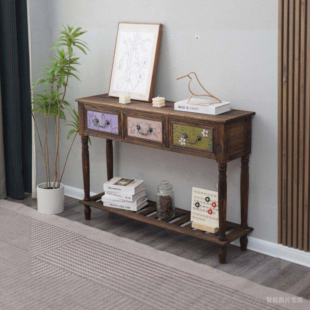 玄JJZ柜美式斗实木柜房间收纳储桌物柜客厅靠关墙走廊过道进门入,鲜花速递/花卉仿真/绿植园艺,其它园艺用品,淘宝优惠券,粉丝福利购,淘宝优惠卷