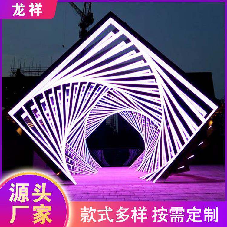 幻彩亚何克发光几力拱门隧道美克陈户外亚力美HRV陈七彩变色发光