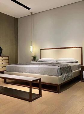 北万美黑胡桃墅实木床现代约卧简室双人床物空间别OUX样板房家具