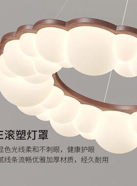 复古木纹卧室WJP吊灯灯泡泡原木风餐厅店吊简灯约现代设计师房间