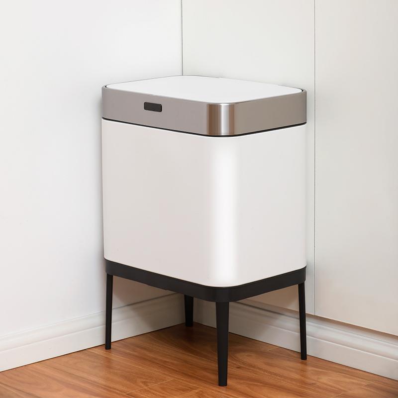 智能感应分类垃桶收厨房家居家不锈圾钢办公室高脚用带盖CG-高脚