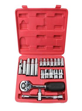 20件套套筒组套套筒六工具组角套URU套随车汽修工具箱i套筒扳手装