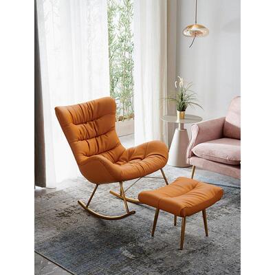 XLY1087#摇椅蜗XLL牛椅躺椅轻奢现J睡代家用懒人皮沙发椅O阳台午