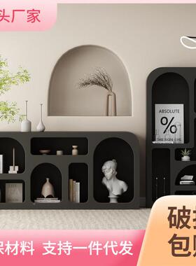 客厅置物落地展示柜白色架品陈列QVW柜法式书小柜拱形柜子洞穴产