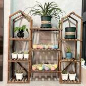 家用植物型架架展庭院示落地花架子造防腐木花2841卉摆台绿萝盆栽