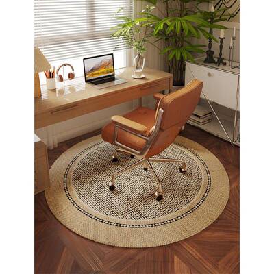 Fh($ph(#?中古风感圆形垫地转椅书垫办公电脑椅垫摇椅护垫保卧室