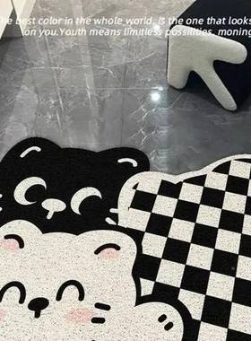 卡门通丝圈入户门地垫家用地毯门口防F98J58TM滑垫子玄脏关进前大