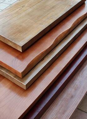 OXK实木桌面实板老榆木大板茶桌会议桌学习面板隔板白蜡木木木松