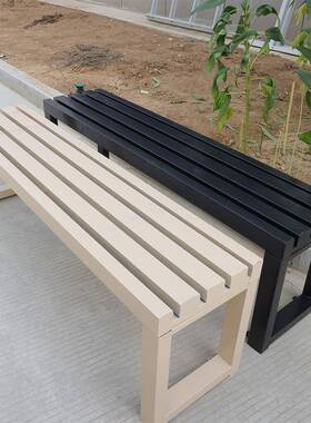 铁艺院防腐木YHZ庭园椅户外长长椅椅子公共室外休公息凳长条凳凳