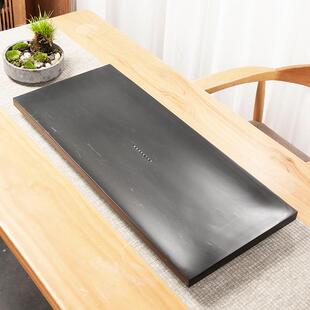 海天然乌金石茶盘家用简约奢整块石头茶（小舟）轻盘台排水茶茶托