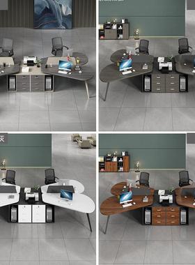 创意职员办公桌四人位财人务办电脑MJG桌约异形工位简公室双员工