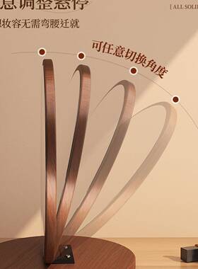 家用化实木妆镜台ORH式桌面女卧室妆台镜子复梳古随身折叠大梳妆