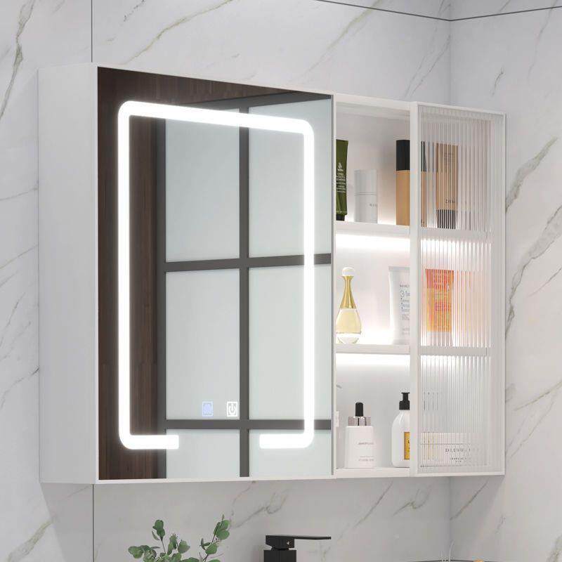 208厕所镜单独墙生式安装浴室智能带挂灯除雾镜子置物子柜卫间镜