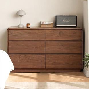 全实尾木九斗柜黑胡木卧室床柜现代FEW简约落两地用收纳储桃物柜