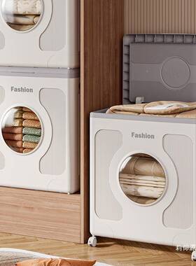 衣IKZ收纳箱家用盖大玩容量带滑轮衣物整理箱杂物具翻被子服储物