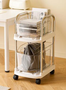 亚克力书包置物架可移SG1688-W动小轮推桌下书本收纳家架用多层书