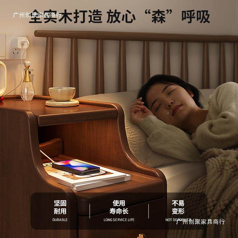 极窄BC22BC1床头柜小型超窄窄20c置m30公分床边缝收纳柜夹子实木