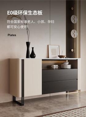 餐边柜式天然大理石现厅代简石约奢玄关柜实意75844木餐厅客靠墙