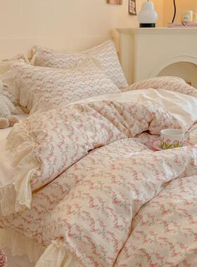 05新款韩式全棉镂空22大花边ONP公主风花卉系列四套1.5m床单件款