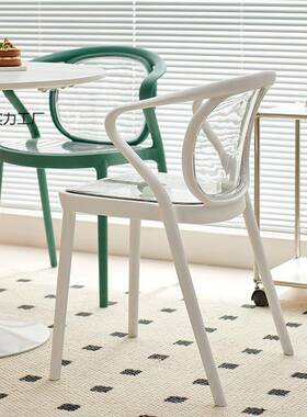 餐椅家用加厚靠背塑料透明子KKZ现简约休椅闲椅餐厅餐椅代桌备用