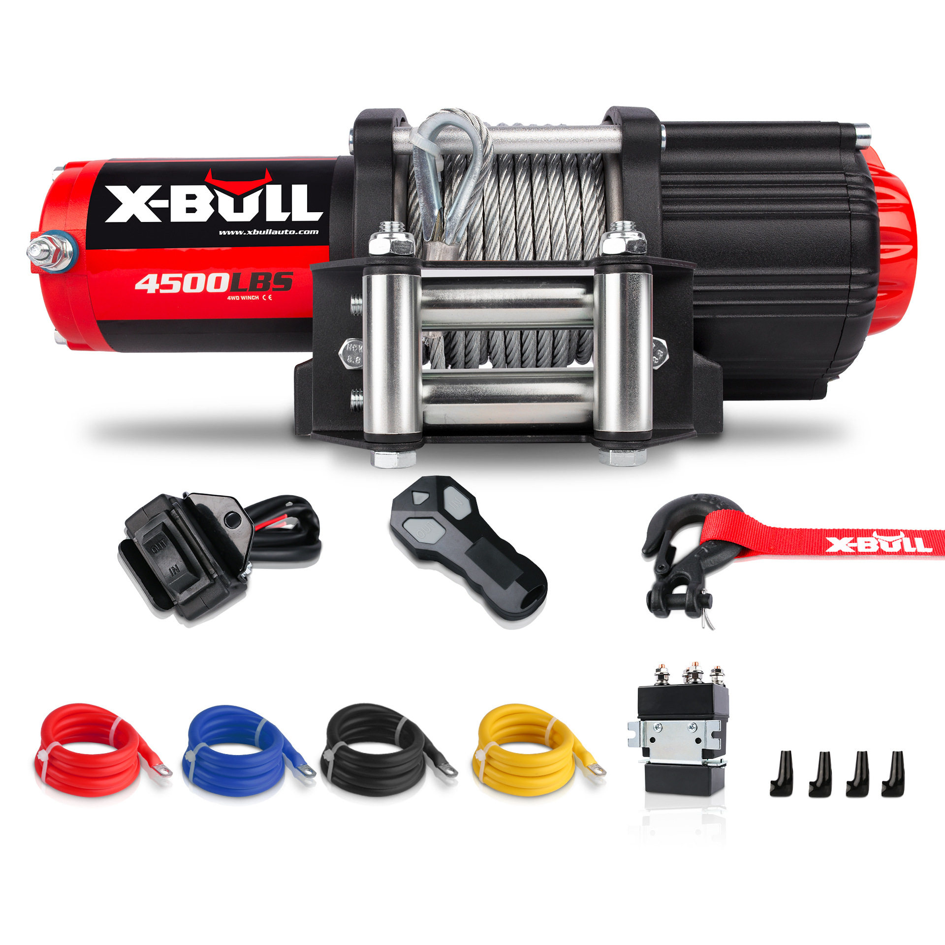 X-BVLL4500S磅电动绞盘钢丝绳