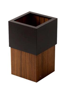 木质方形黑胡木垃圾桶木纸实篓家用ZD-50226桃客厅卧色室办公垃圾