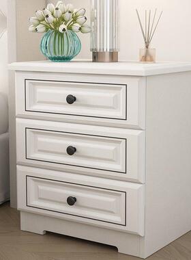 实床头柜简约白色卧室PRS储物收纳木经济型床柜边小子整柜装热卖