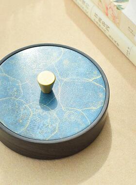 铜盖台带盖保房湿防蒸发干砚墨砚盒毛笔书法不装墨81253水多功能