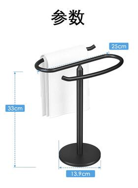 台面式立毛巾架XIK厨房桌面动3擦手移巾架收纳架04不锈钢挂物架新