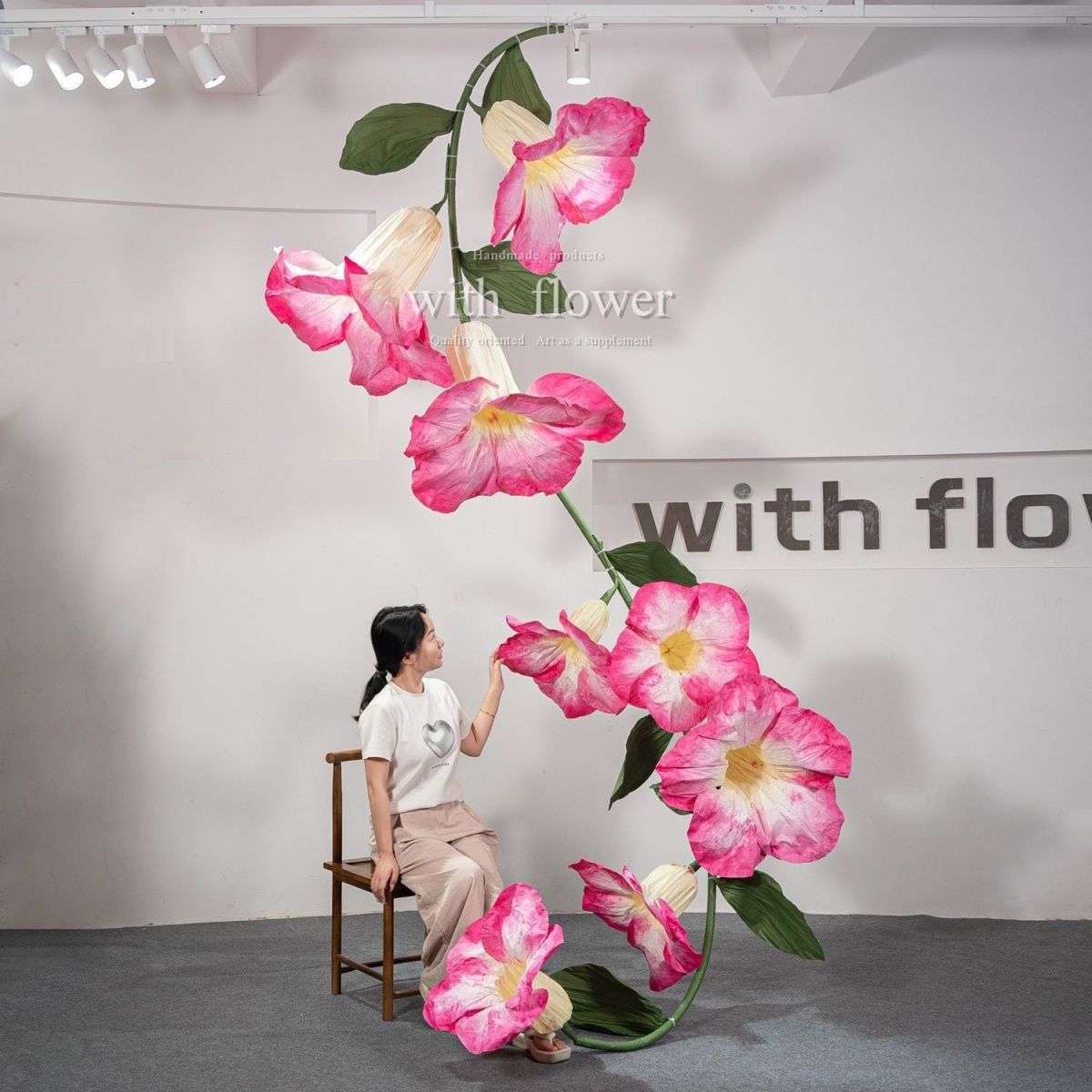 牵牛花喇叭花网红巨型纸花婚礼路引花中式美陈橱窗仿真花场景布置