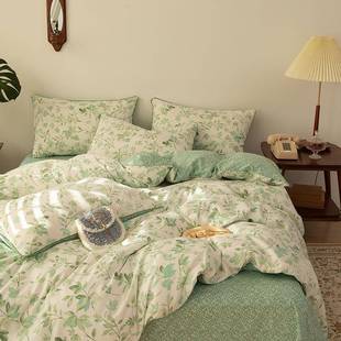 20GFP25新款全棉花套四件套小清花卉蕾丝边嵌条纯棉印斜纹1新3372