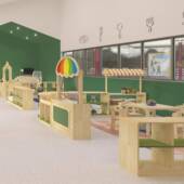 幼儿园实木区角合柜子儿童玩具收纳储阅物柜组读书书柜包柜EGC衣