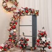 圣诞节用装 饰品条F966M6MJ家花圣诞树发光藤小型树桌面摆件50CM环