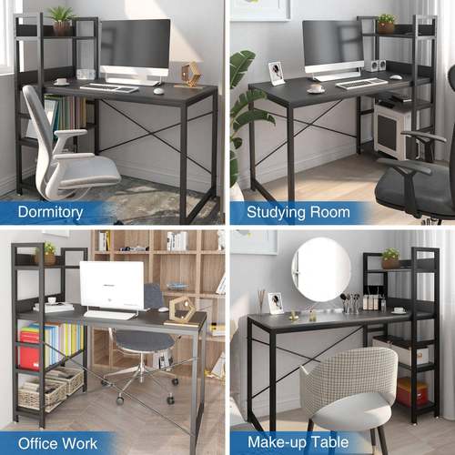 站家910具习美式简大型置约物家一用办公学书桌书架体电脑桌