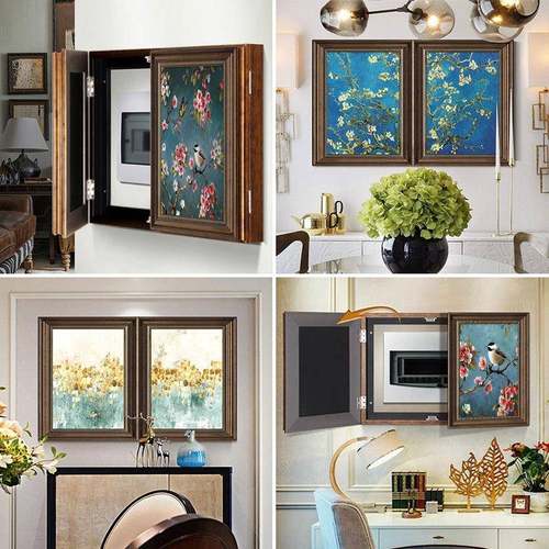 美式双电开门源表箱装饰画打孔DY714680遮挡盒总开关电配电箱欧式