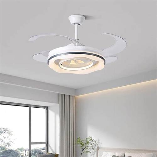 约餐厅隐简形风扇吊灯全吸114顶一体风扇灯静音铜电机客厅卧风扇