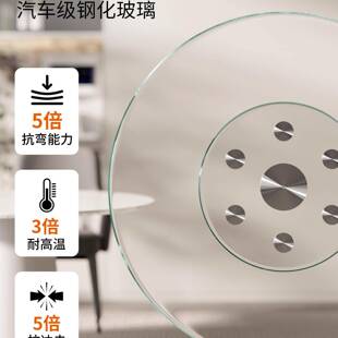 钢化玻璃转盘旋OPG转圆大盘酒店商用饭吃店子圆形桌面转桌盘餐桌