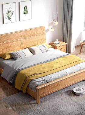 美JTR红橡.全实木床木蜡油简约小户型人12米单原木床北双人2米主