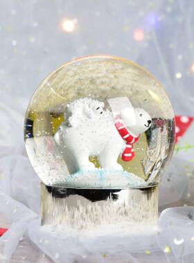 球树脂圣诞BC025876系列人雪水晶摆件