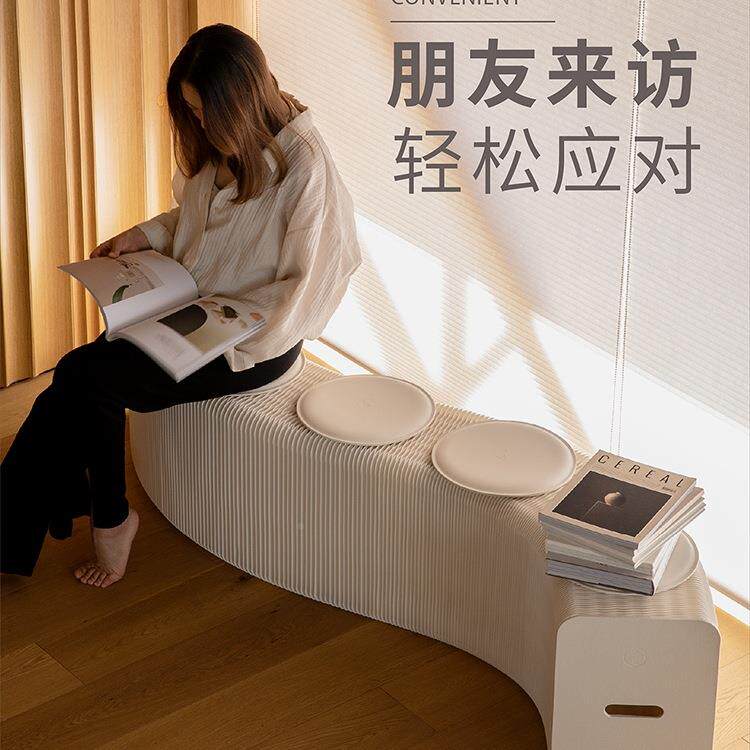 十纸凳子伸缩沙发凳MMI折家叠凳子意八坐椅收纳简约具矮长凳创床v