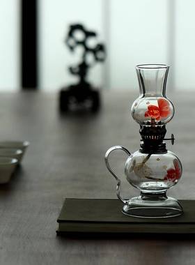 89rui89r高硼硅熏香元宝油灯水罩火油灯开业结婚婚庆煤灯具灯中式