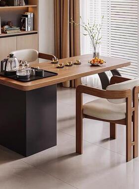 现代简约组实木茶桌体EVK桌岛桌台家用阳一台茶椅合轻奢茶桌小型