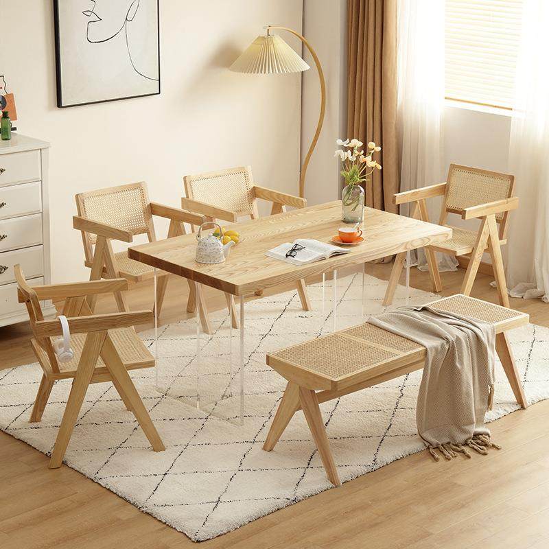 现代简约实木餐桌椅组合白蜡木木原大板客家用亚克力厅桌悬GHE浮,鲜花速递/花卉仿真/绿植园艺,其它园艺用品,淘宝优惠券,粉丝福利购,淘宝优惠卷